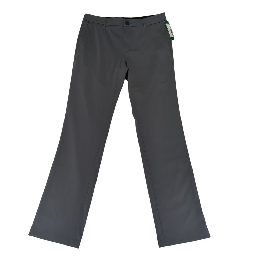 01.Algo Rory Performance Pant Mens 31x32 Dark Grey Straight Leg Golf Chino‎ New